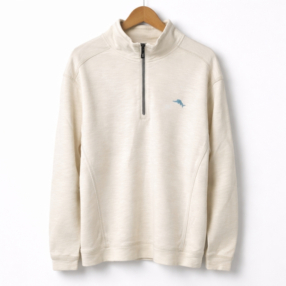 Tommy Bahama Men's Tobago Bay 1/2 Zip Pullover Sweatshirt XL Pima Cotton Tencel